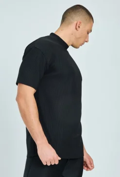 T-shirt plissé uni oversize