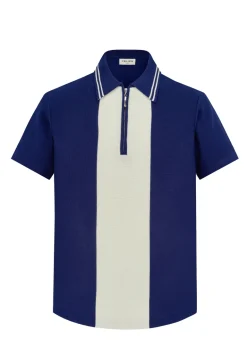 T-shirt polo en maille à zip style bowling