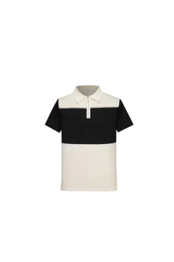T-shirt polo zippé maille piquée