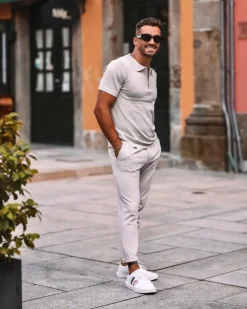 T-shirt polo zippé maille piquée