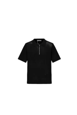 T-shirt polo zippé maille piquée