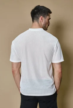 T-shirt rayé uni oversize