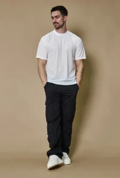 T-shirt rayé uni oversize