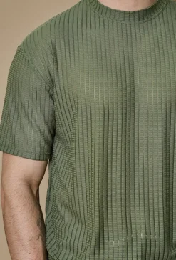 T-shirt rayé uni oversize