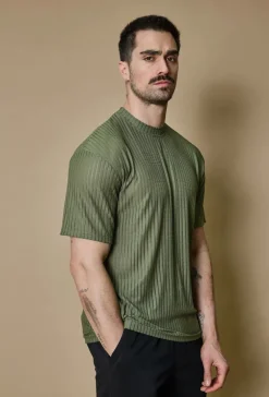 T-shirt rayé uni oversize