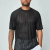 T-shirt rayé uni oversized