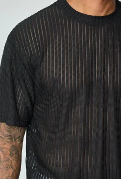 T-shirt rayé uni oversized
