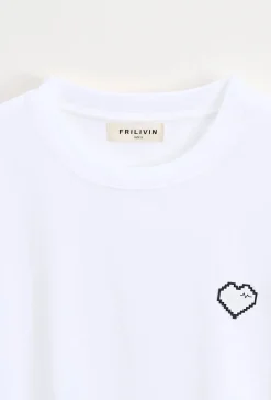 T-shirt uni à coeur