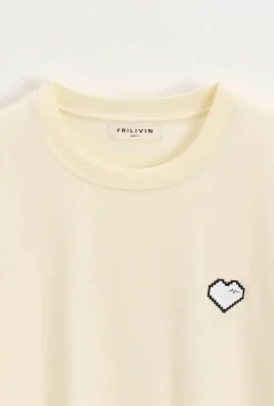 T-shirt uni à coeur