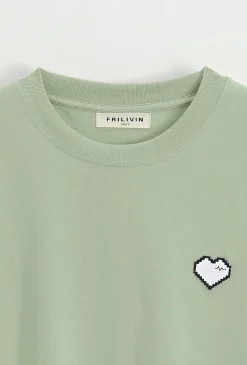 T-shirt uni à coeur
