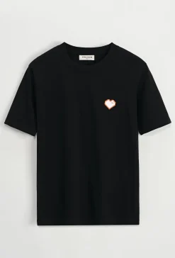 T-shirt uni à coeur