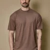 T-shirt uni à rayures oversize