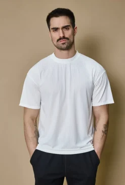 T-shirt uni à rayures oversize