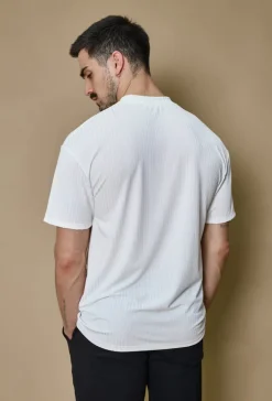 T-shirt uni à rayures oversize