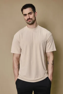 T-shirt uni à rayures oversize
