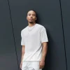 T-shirt uni en maille manches courtes