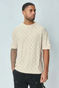 T-shirt uni oversized troué