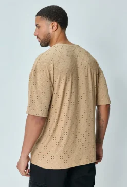 T-shirt uni oversized troué
