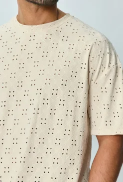T-shirt uni oversized troué