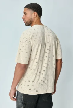 T-shirt uni oversized troué