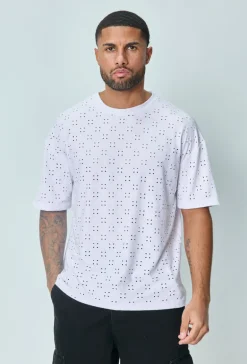 T-shirt uni oversized troué