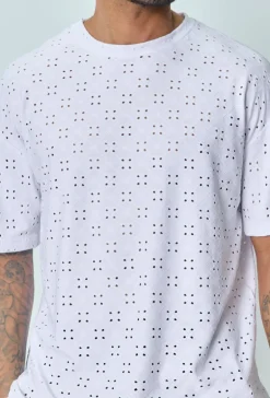 T-shirt uni oversized troué