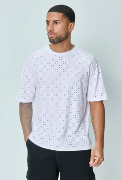 T-shirt uni oversized troué