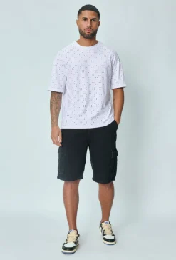 T-shirt uni oversized troué