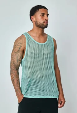T-shirt uni sans manches trouée courtes