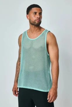 T-shirt uni sans manches trouée courtes