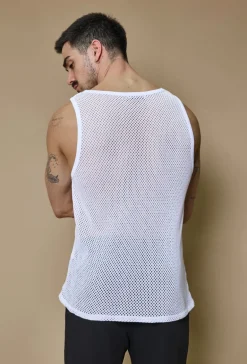T-shirt uni sans manches trouée courtes
