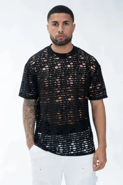 T-shirt uni évidé