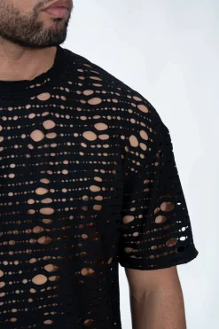 T-shirt uni évidé