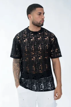 T-shirt uni évidé