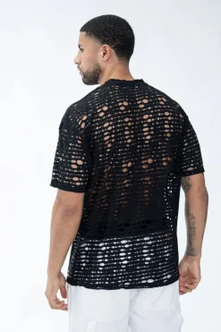 T-shirt uni évidé