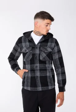 Veste à capuche avec motif à carreaux