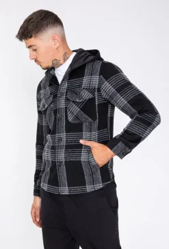 Veste à capuche avec motif à carreaux