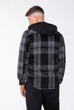Veste à capuche avec motif à carreaux
