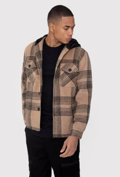 Veste à capuche avec motif à carreaux