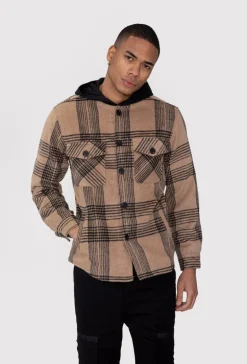 Veste à capuche avec motif à carreaux