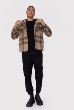 Veste à capuche avec motif à carreaux