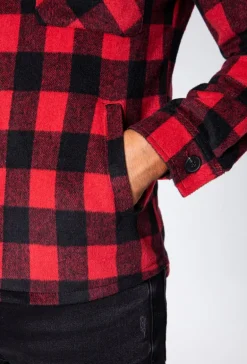 Veste à capuche avec motifs à carreaux