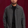 Veste à col chemise avec des motifs reguliers