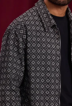 Veste à col chemise avec des motifs reguliers