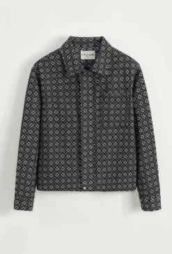 Veste à col chemise avec des motifs reguliers