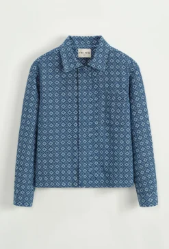 Veste à col chemise avec des motifs reguliers
