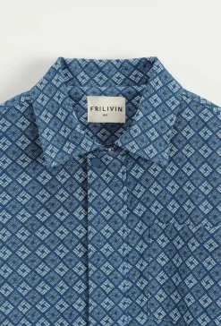 Veste à col chemise avec des motifs reguliers