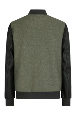 Veste avec manche simili cuire