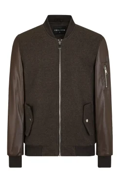 Veste avec manche simili cuire