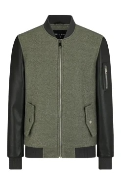 Veste avec manche simili cuire